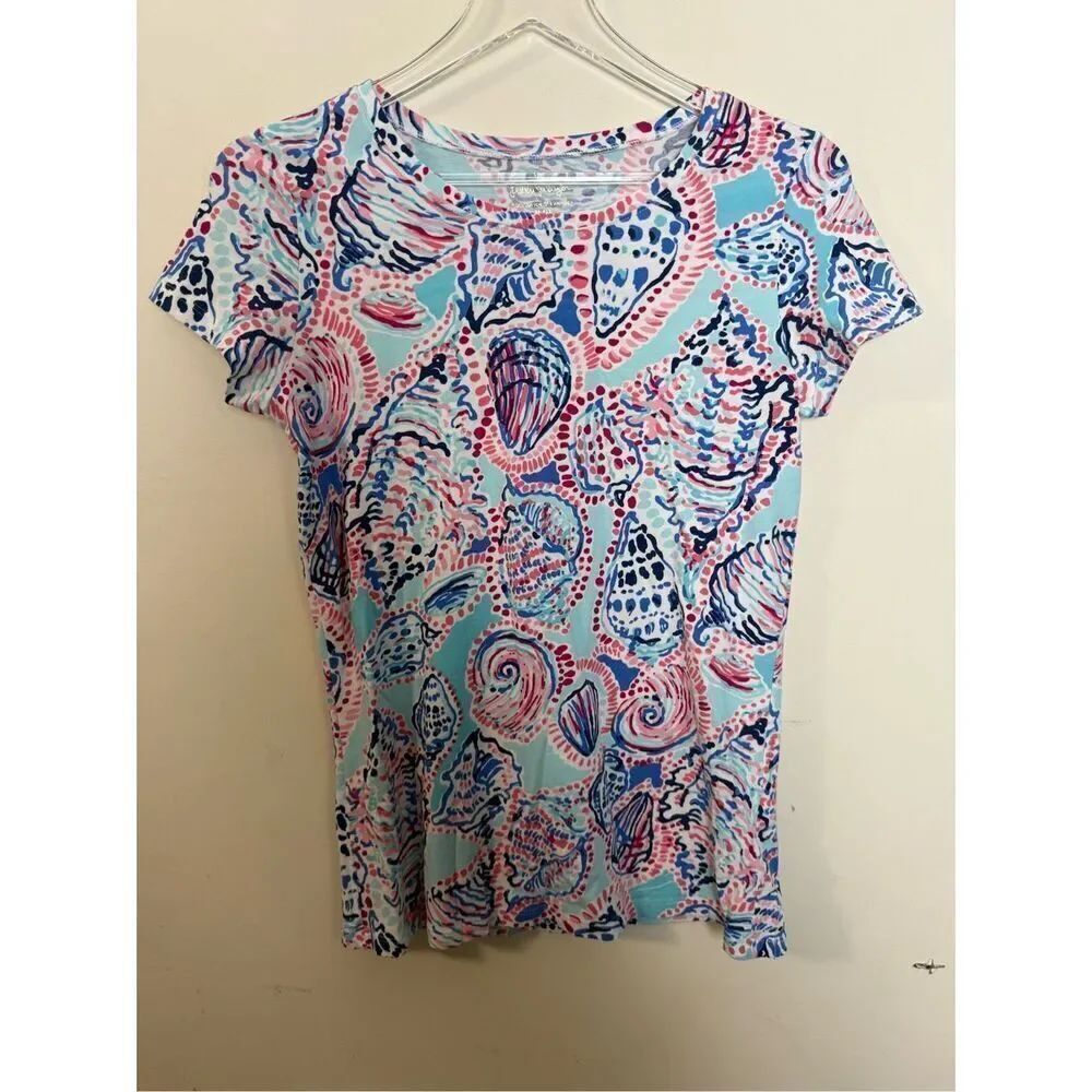 Lilly Pulitzer Shell Me About It Karrie Crew-Neck T- Shirt Size Small